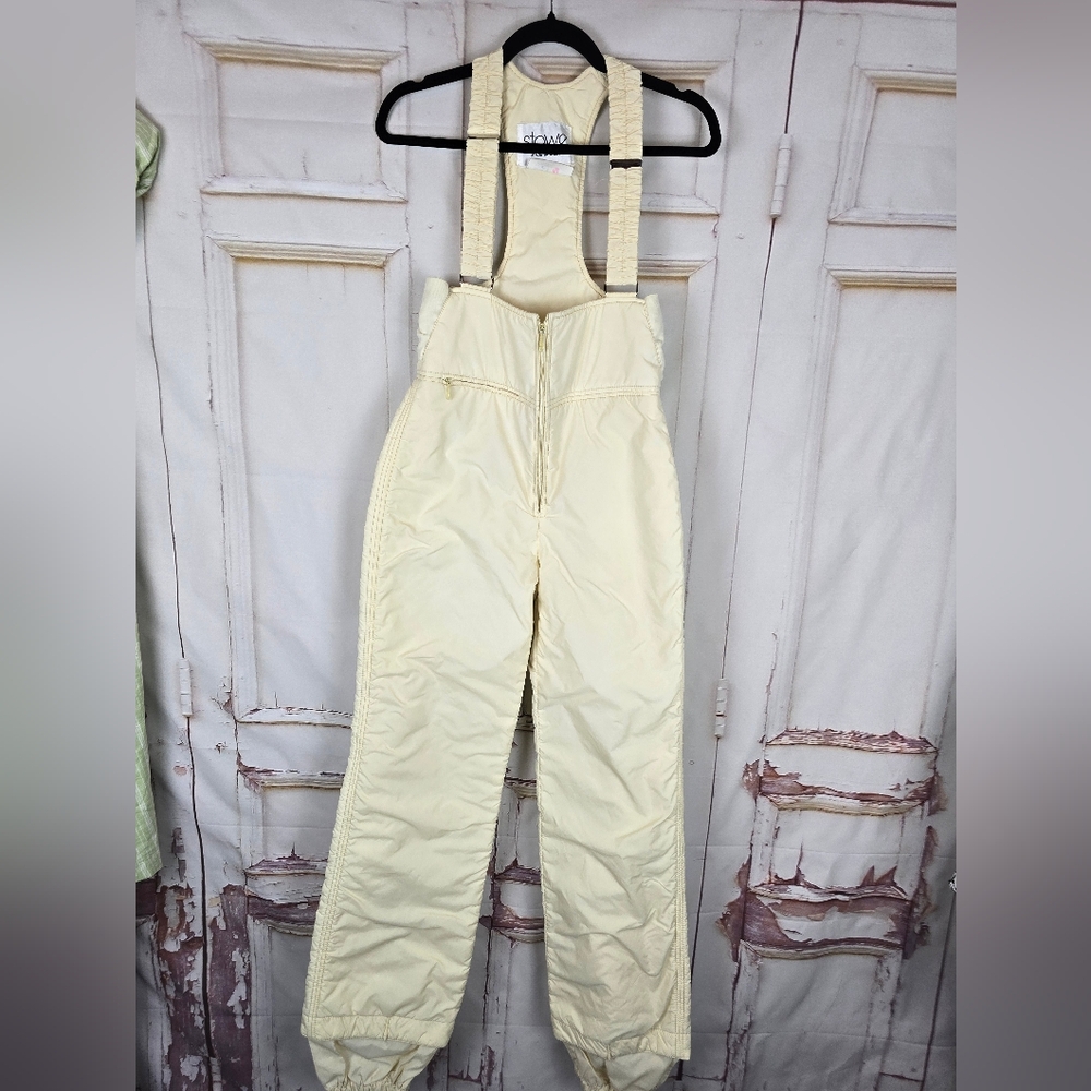 Stowe Vintage Snow Bibs Light Yellow Size 12, Runs Small